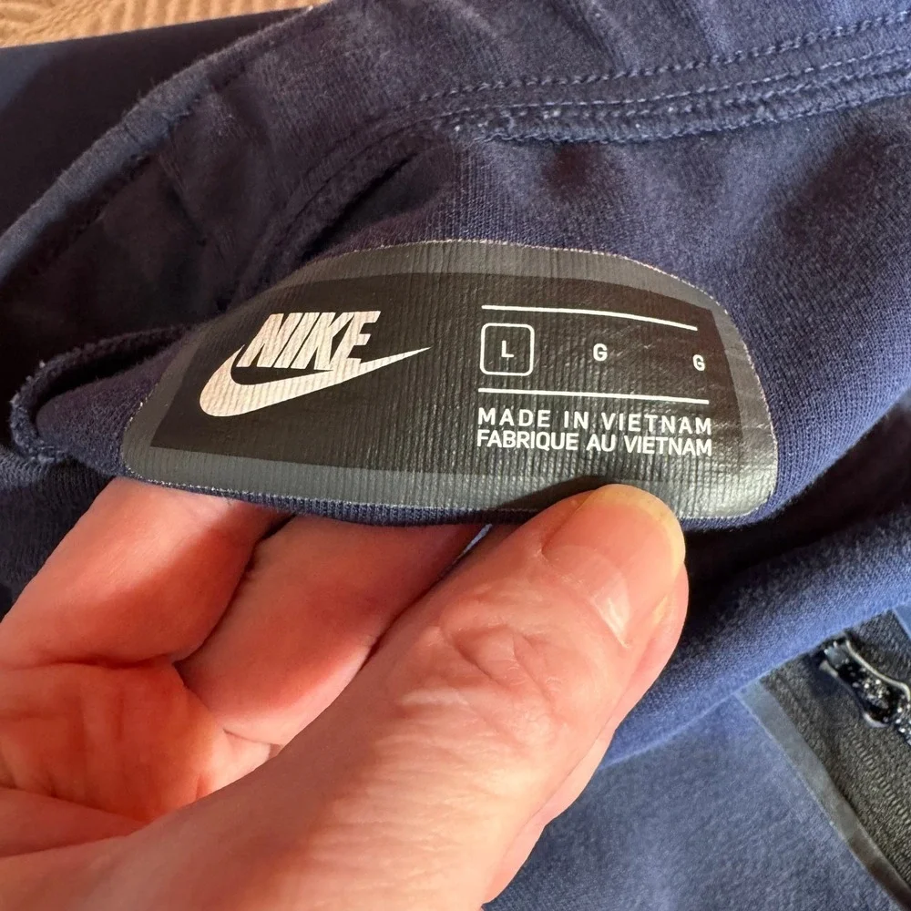 Men's Nike Tech Fleece Sweatpants‎ Joggers Zip Pocket Navy Blue Size Large